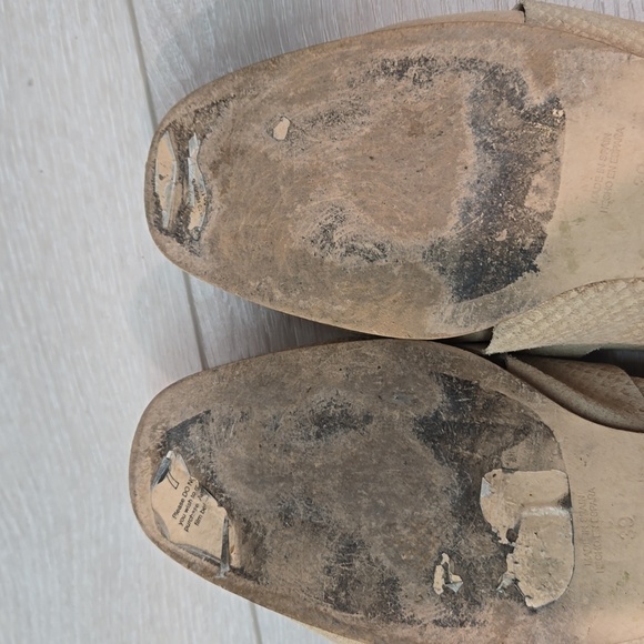 Free People Women At Ease Snakeskin Beige Leather Loafer Mule shoes sz 8.5 - Picture 14 of 16